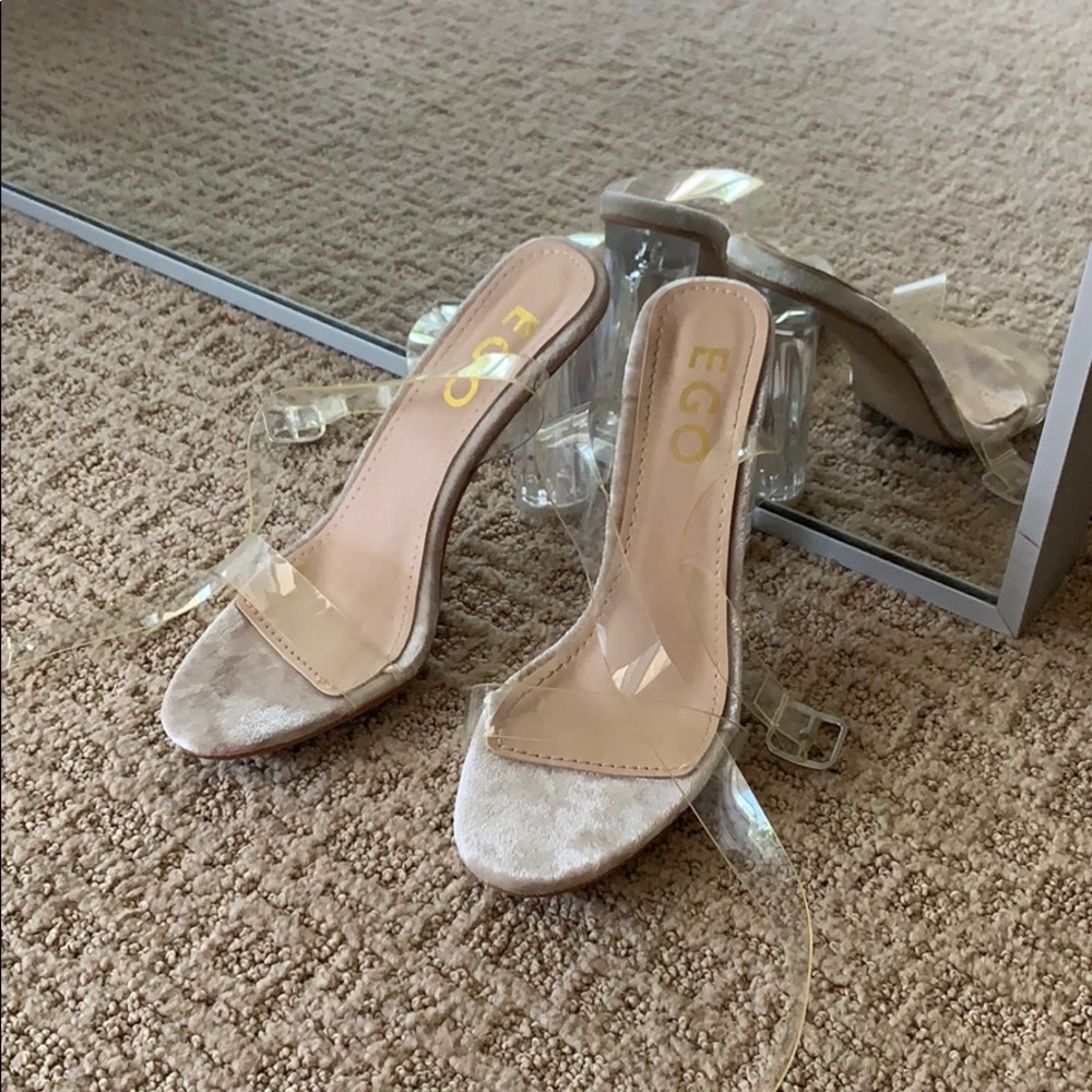 Ego Official Velvet Lucite Strappy Heel
